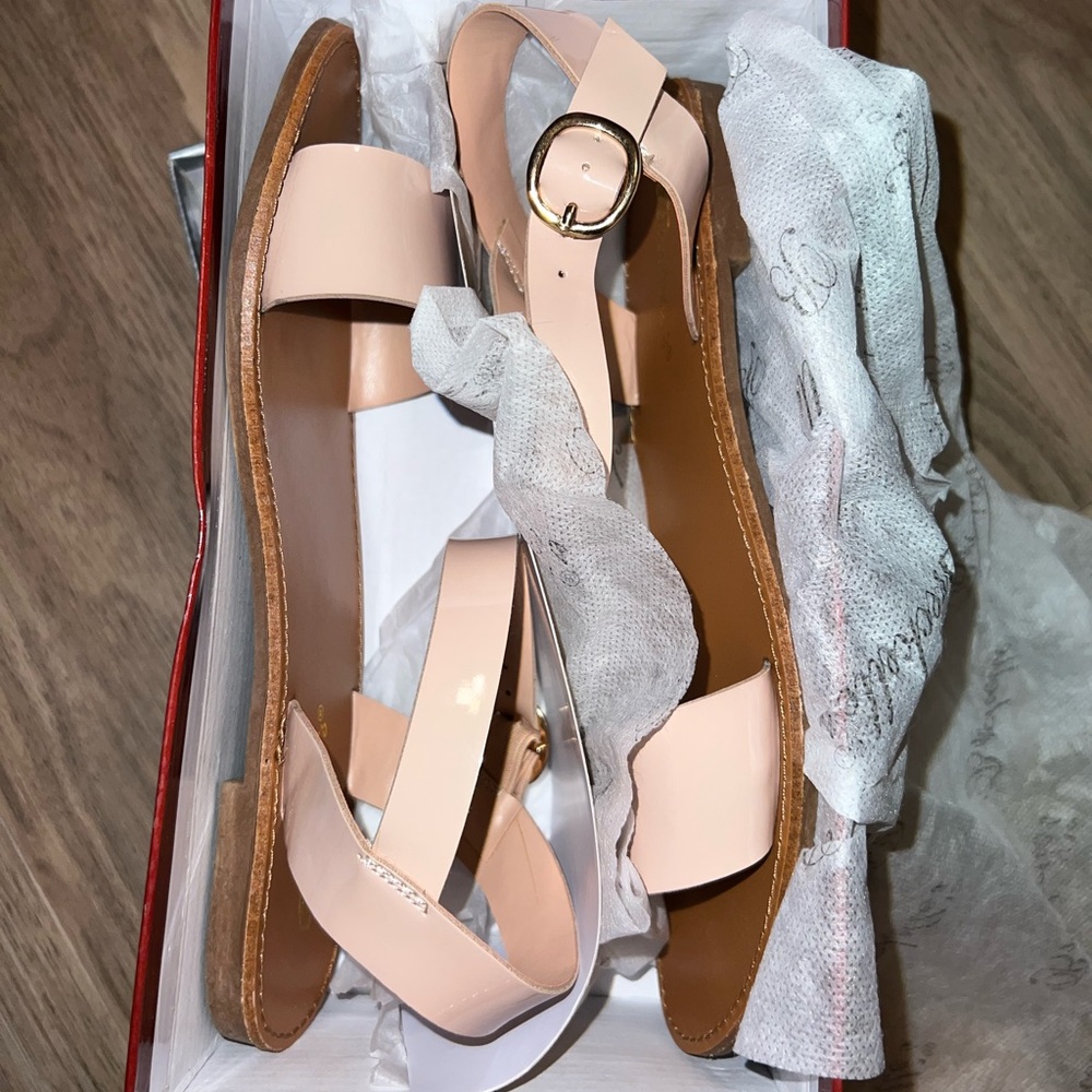 Blush flat sandals